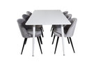 Polar Dining Table with Velvet Chairs