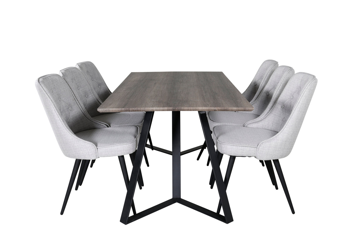 Marina Dining Table with Velvet Deluxe Chairs