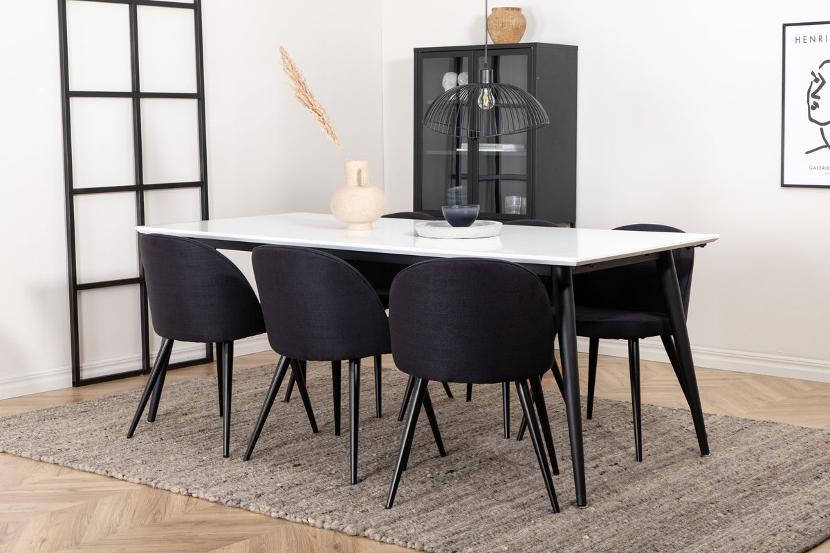 Jimmy Dining Table with Velvet Chairs