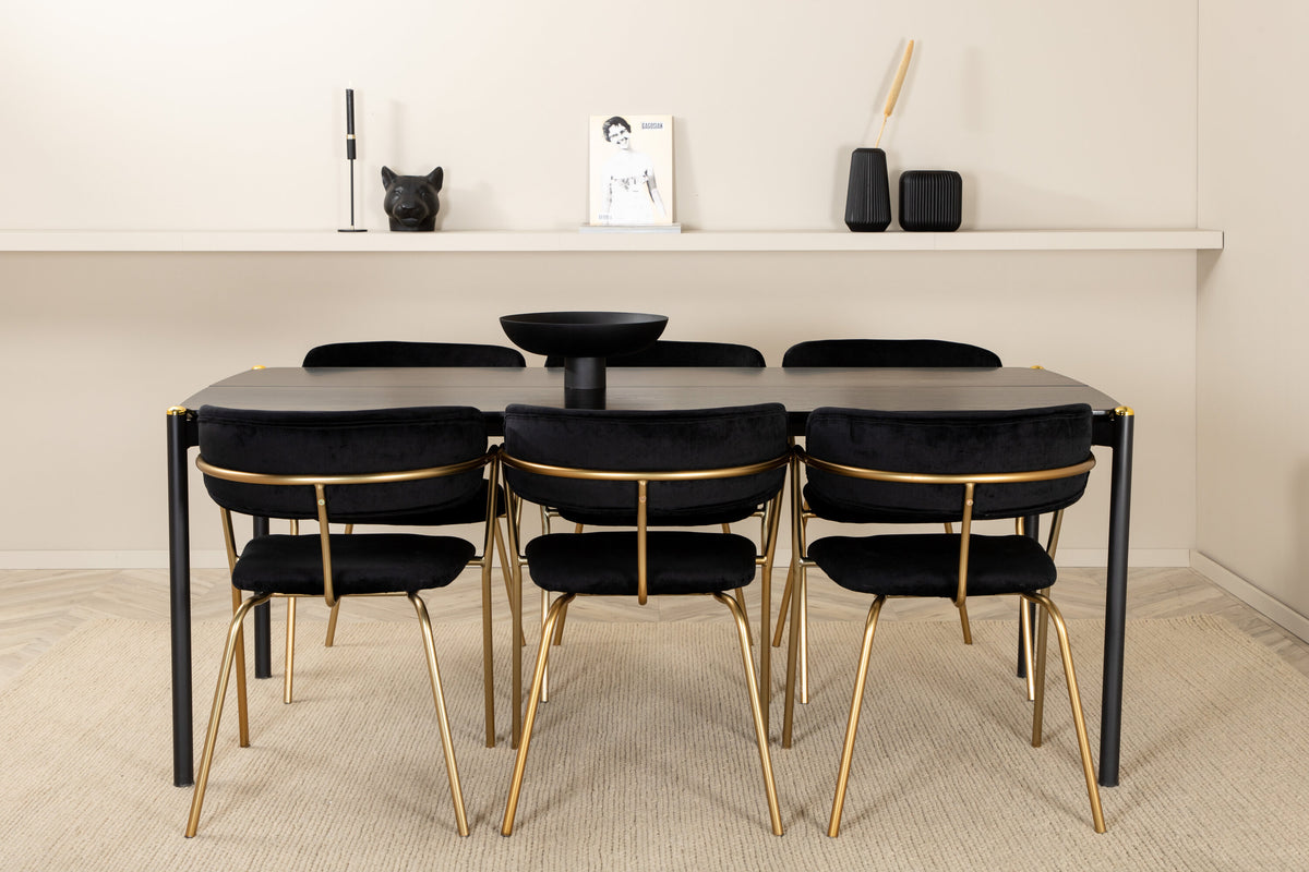 Pelle Dining Table with Arrow Chairs