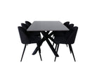 Piazza Dining Table with Velvet Chairs