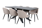 Piazza Dining Table with Velvet Chairs