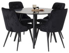 Plaza Dining Table with Velvet Deluxe Chairs