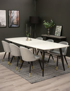 Polar Dining Table with Velvet Chairs