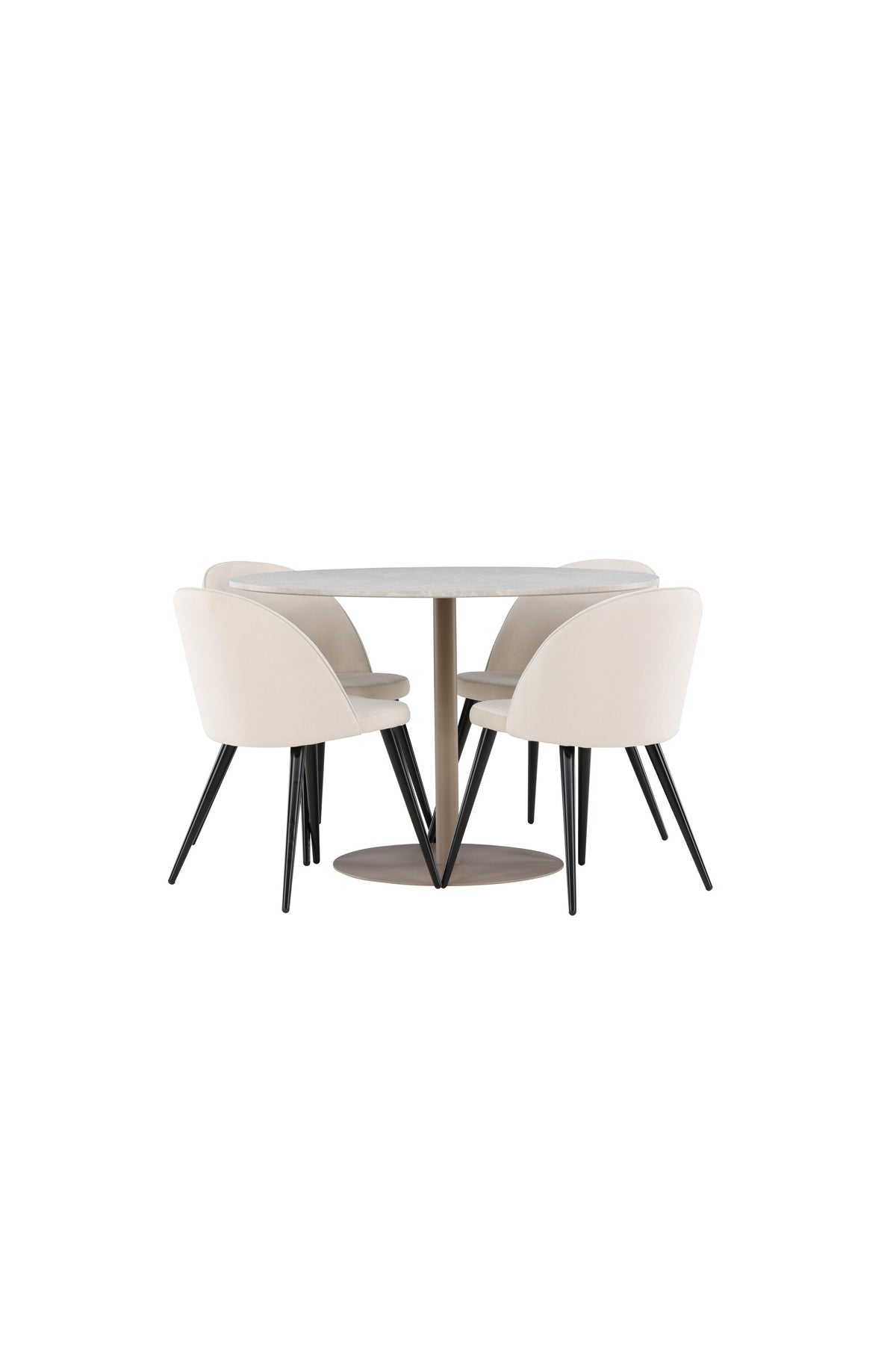 Lycke Dining Table with Velvet Chairs