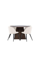 Bootcut Dining Table with Velvet Chairs