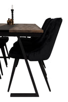 Jakarta Dining Table with Velvet Deluxe Chairs