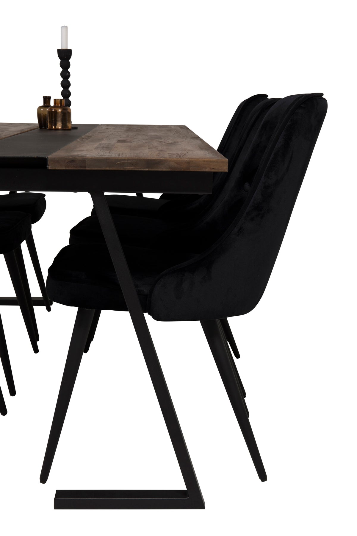 Jakarta Dining Table with Velvet Deluxe Chairs